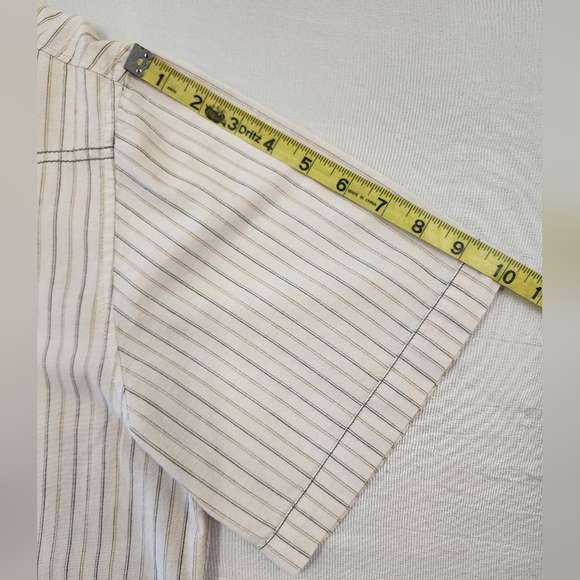 Rewire Men's Beige Striped Shirt Short Sleeve Retro, sz XL - Picture 8 of 13